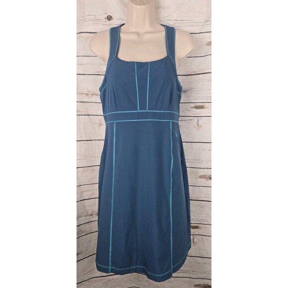 Title Nine Teal Blue Dress 8 Racer Back Golf Outdoor Nimblene Zip Back - Picture 1 of 7